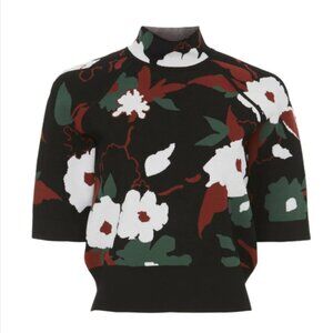Multi-Color Floral Knit Turtleneck Shirt by Tanya Taylor - The "Rachel Sweater"